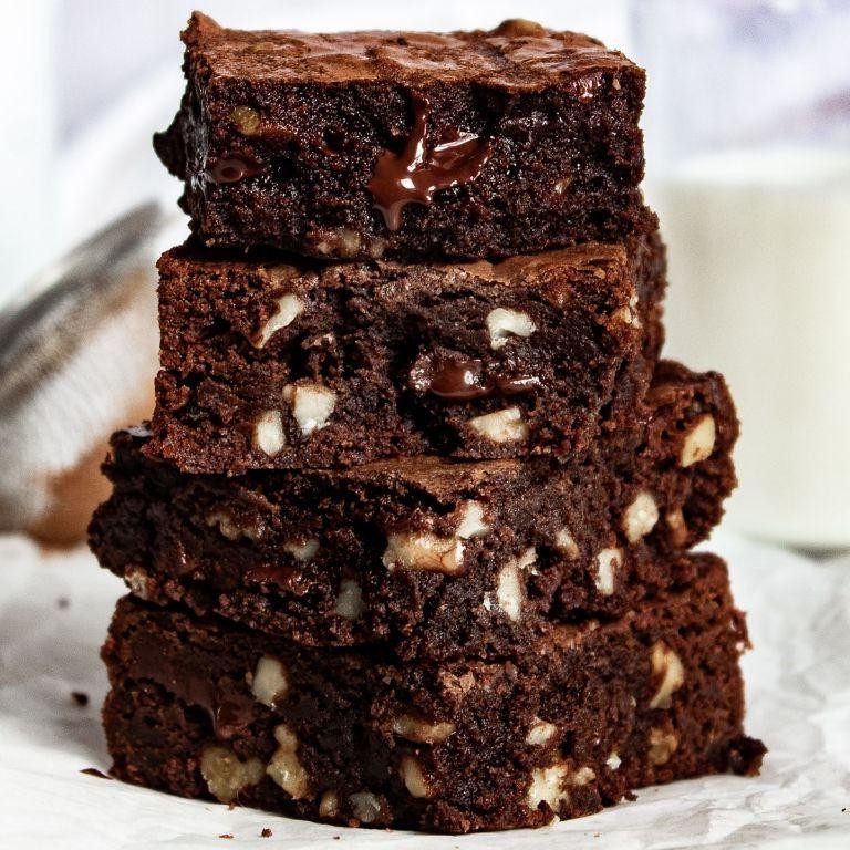 One-Bowl Chocolate Chip Brownies with Walnuts
