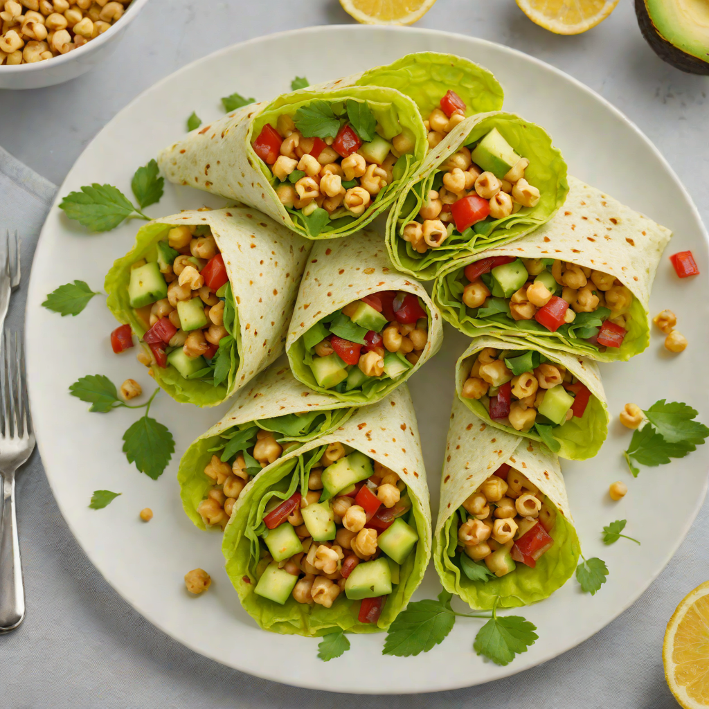 Half-and-Half Avocado and Chickpea Salad Wraps