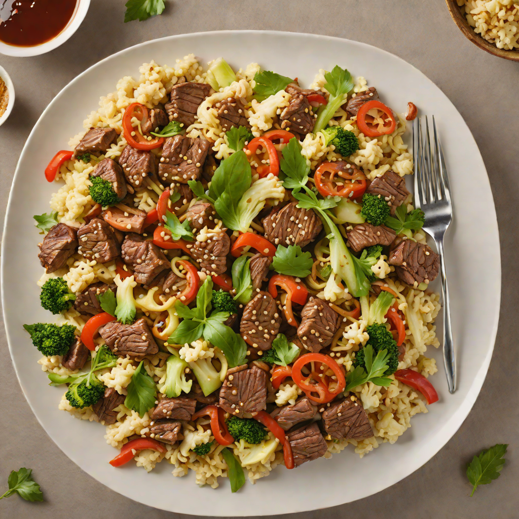 Beef and Cauliflower Stir-Fry with Garlic Ginger Sauce