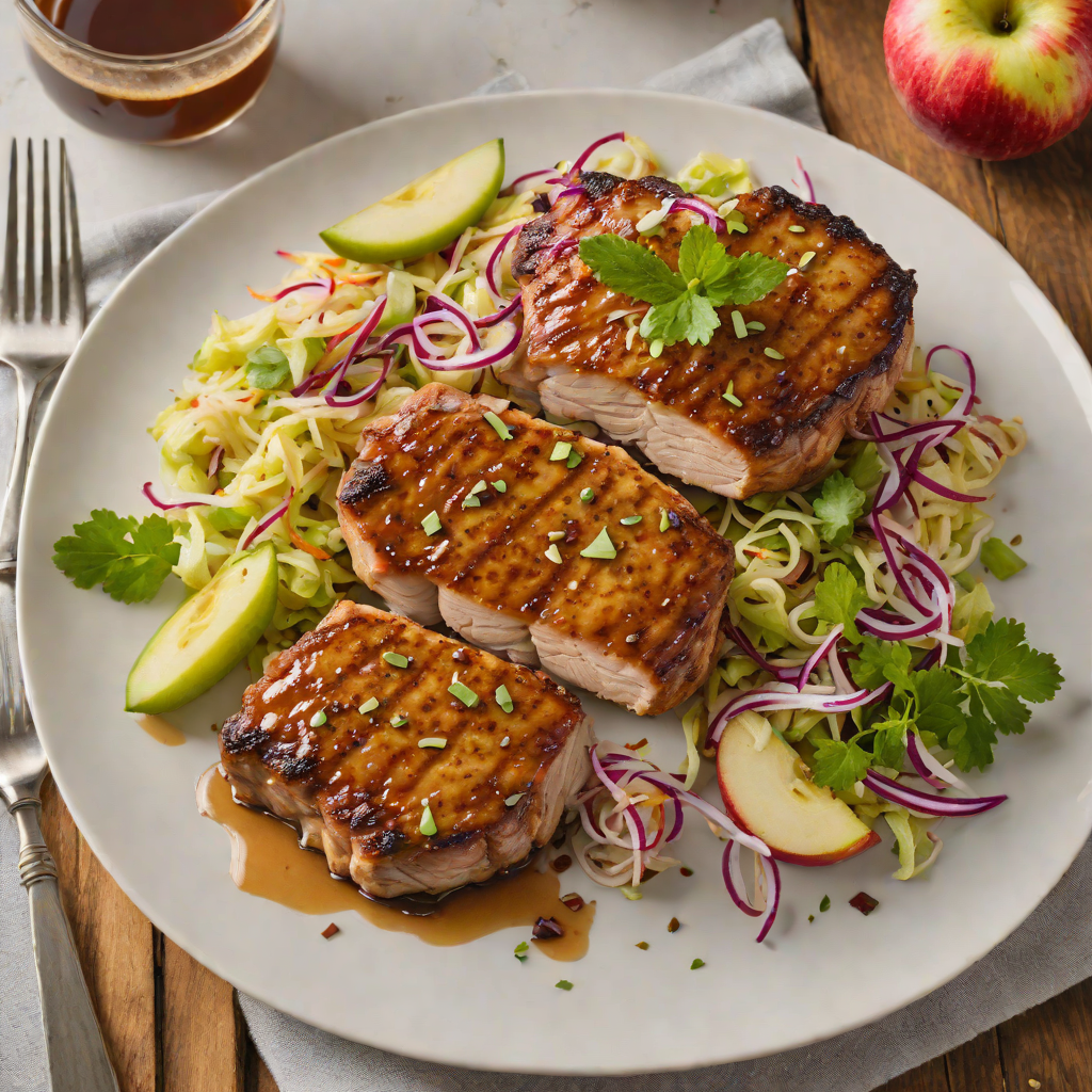 Baked Maple-Glazed Pork Chops with Ashland Apple Slaw