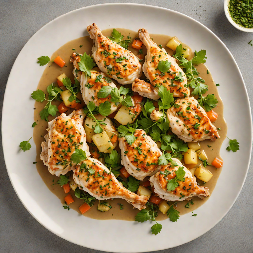 Sautéed Chicken with Smoky Croaking Herb Sauce