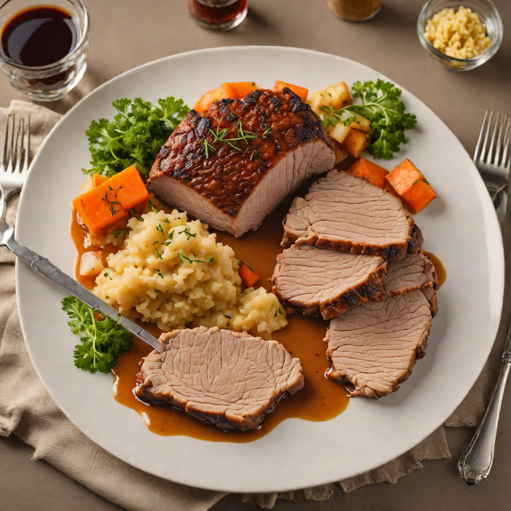 Baked Falloff-the-Bone Pork Shoulder with Root Vegetable Mash