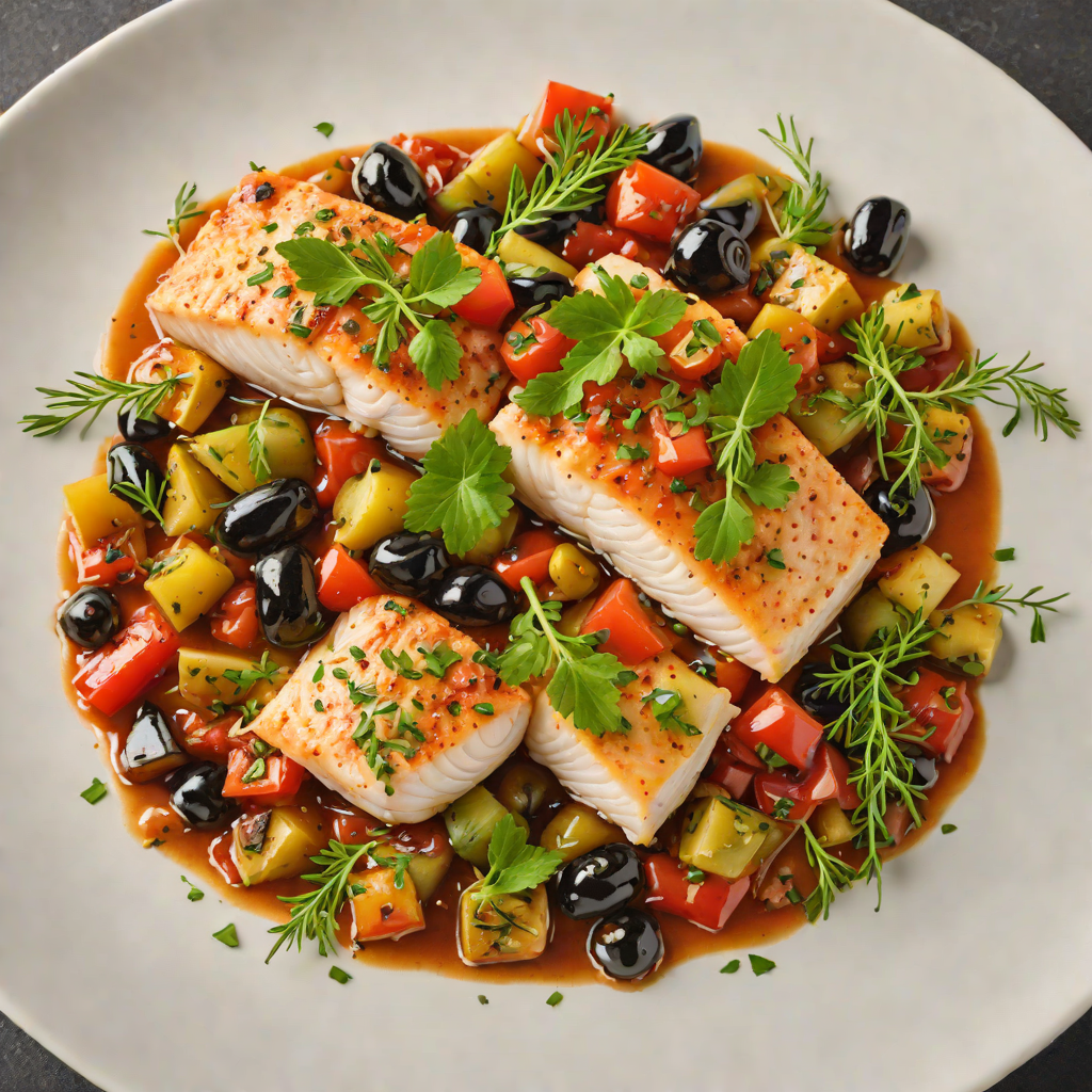 Tomato-Braised Cod with Olives and Artichokes