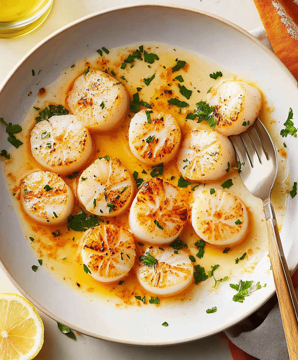 Aperol-Braised Scallops with Lemon-Garlic Butter