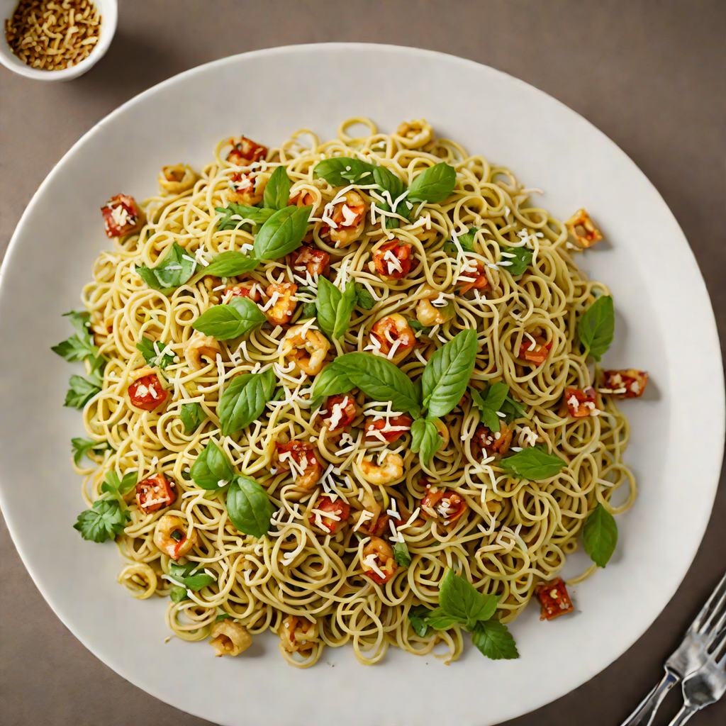 Chadon Beni Pesto Pasta with Toasted Coconut
