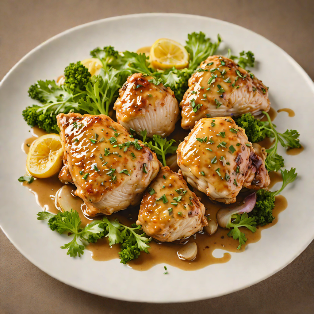 Sautéed Chicken with Garlic and Honey Mustard Glaze