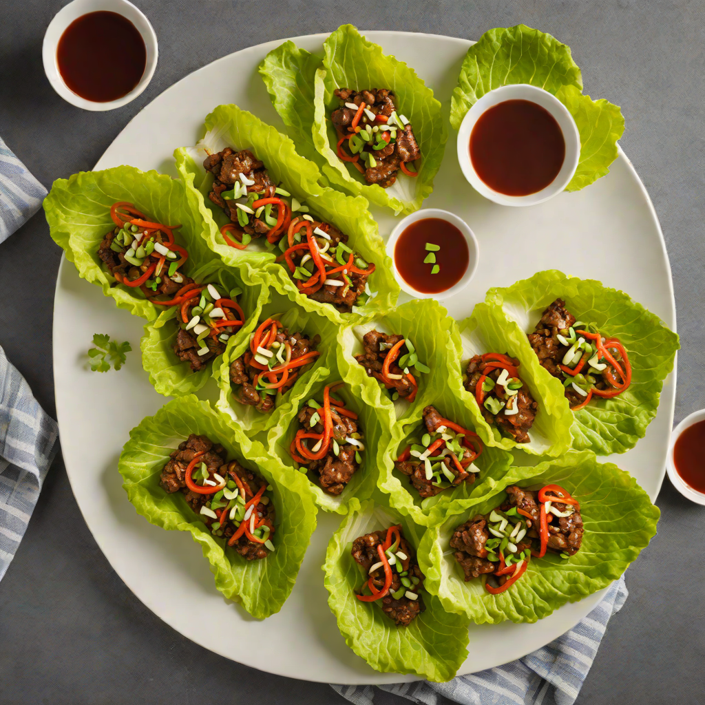 Korean-Inspired BBQ Beef Lettuce Wraps with Gochujang Sauce