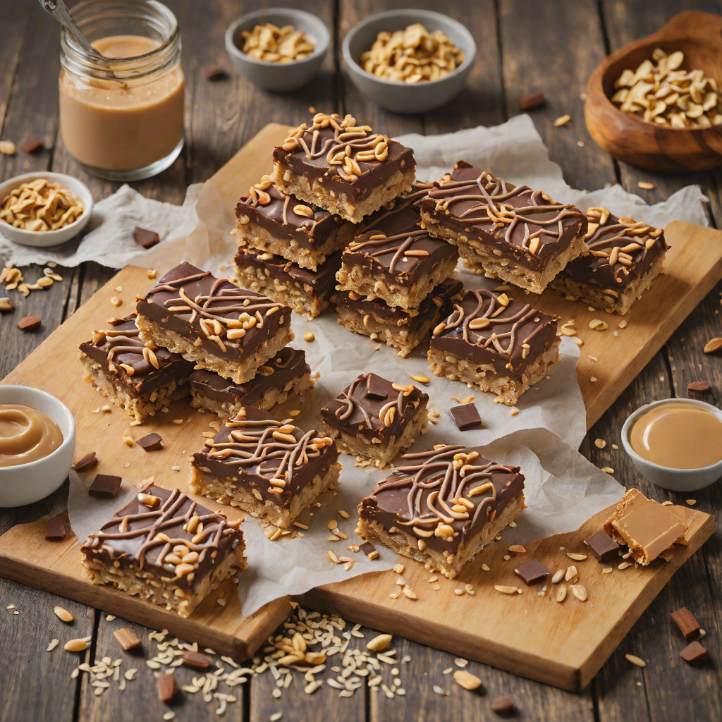 No-Bake Chocolate Oatmeal Bars with Peanut Butter Swirl