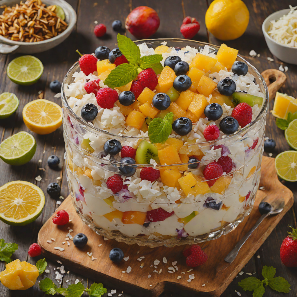Chilled Halo-Halo with Mixed Fruits and Crushed Ice