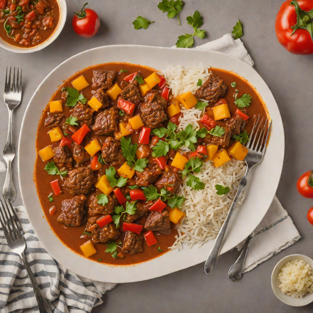 Spiced Nigerian-Inspired Beef Stew with Tomatoes and Peppers
