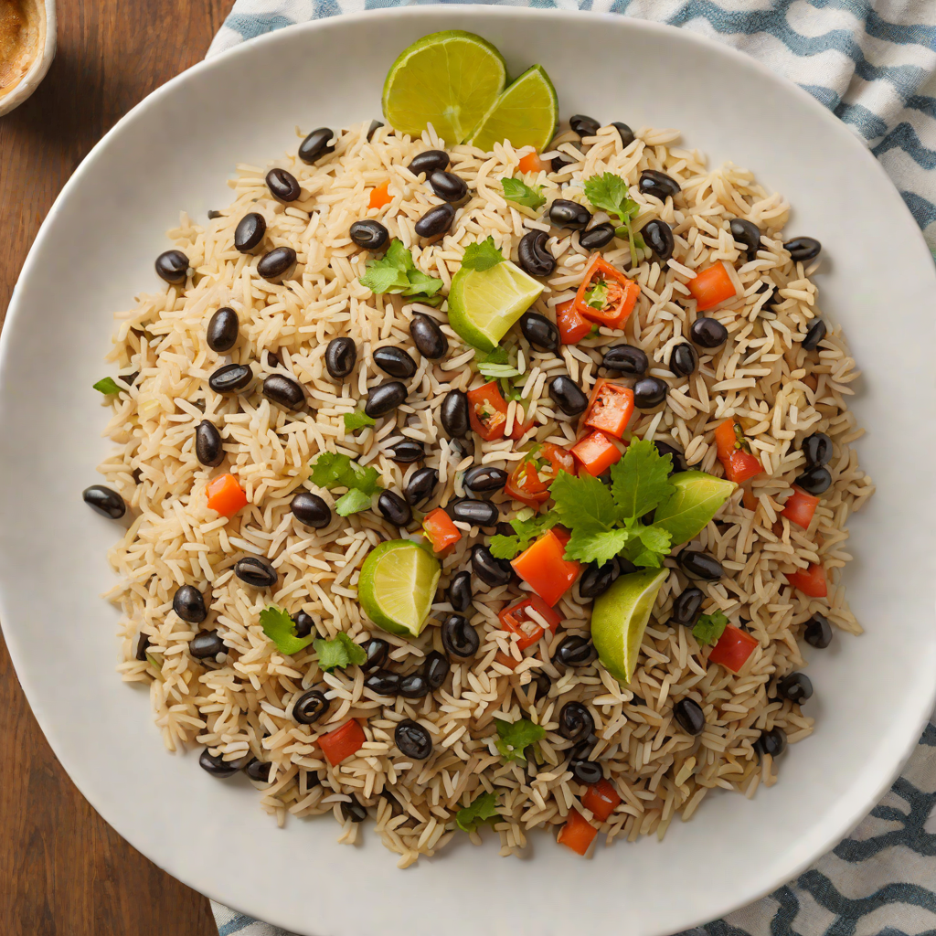 Spiced Caribbean Coconut Rice and Black Beans