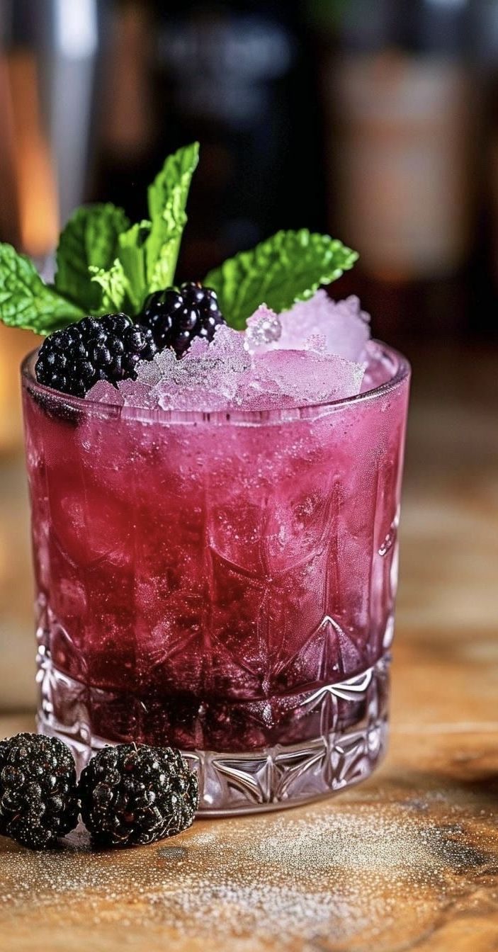 Shaken Blackberry Mint Poker Night