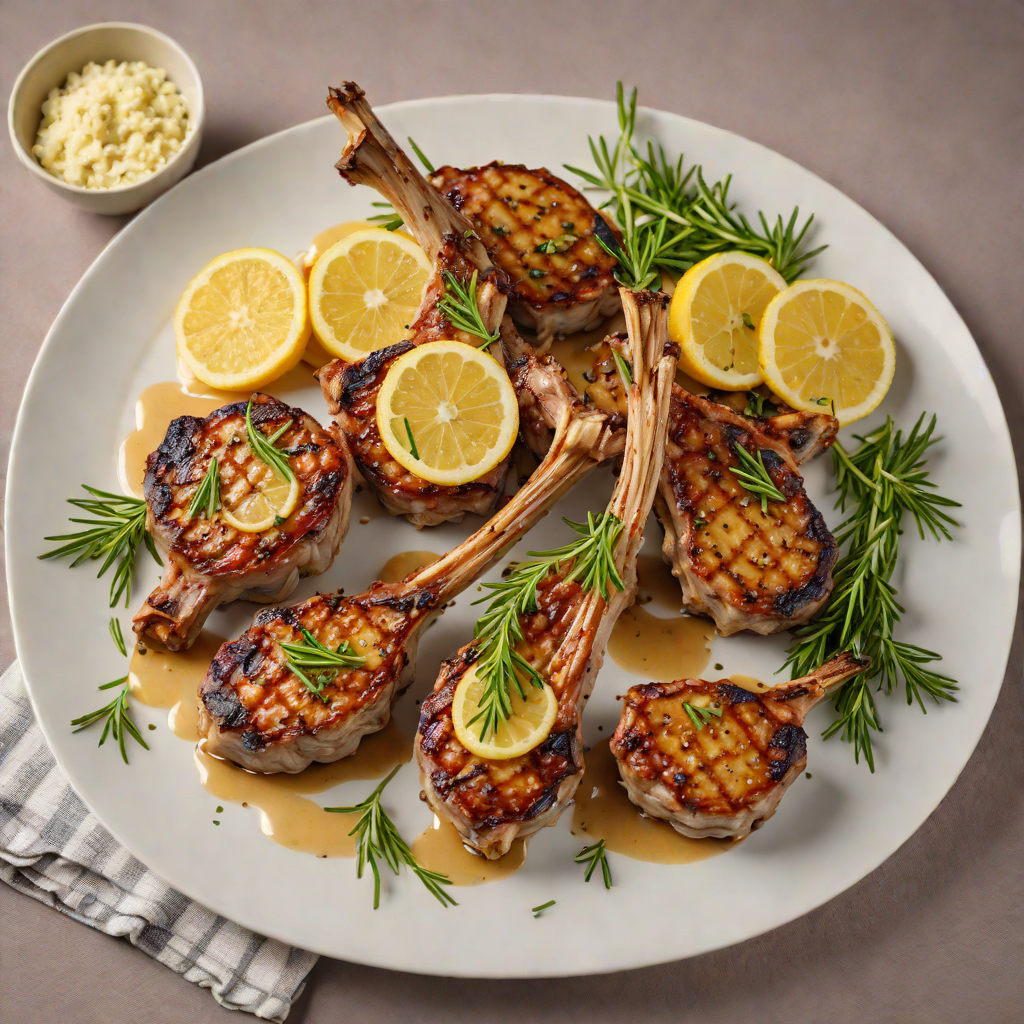 Lemon-Rosemary Grilled Lamb Chops with Garlic Mashed Potatoes