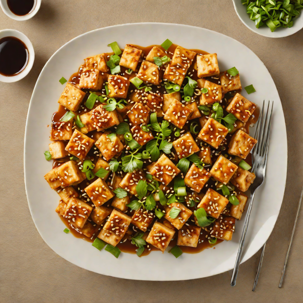 Stir-Fried Tofu with Ginger and Scallions in Soy-Sesame Sauce
