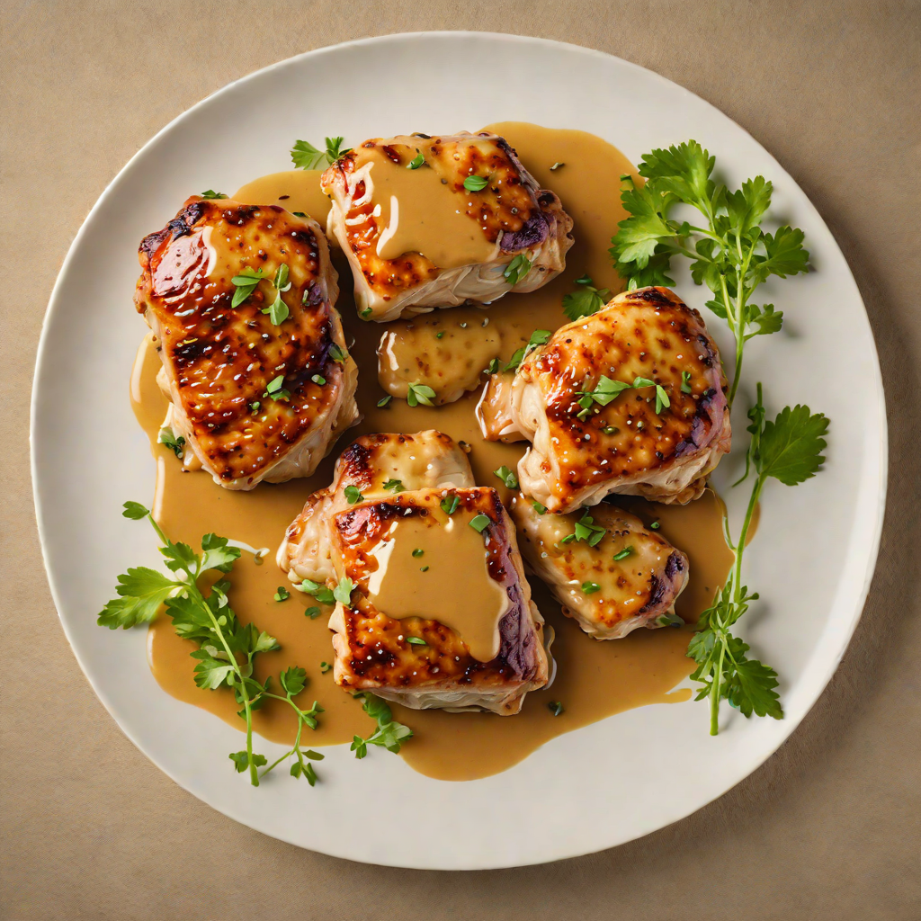 Pan-Seared Chicken Thighs with Mustard and Honey Glaze