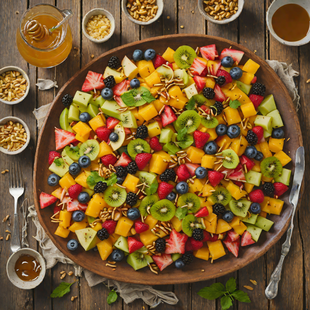 Rum-Soaked Tropical Fruit Salad with Spiced Honey Drizzle