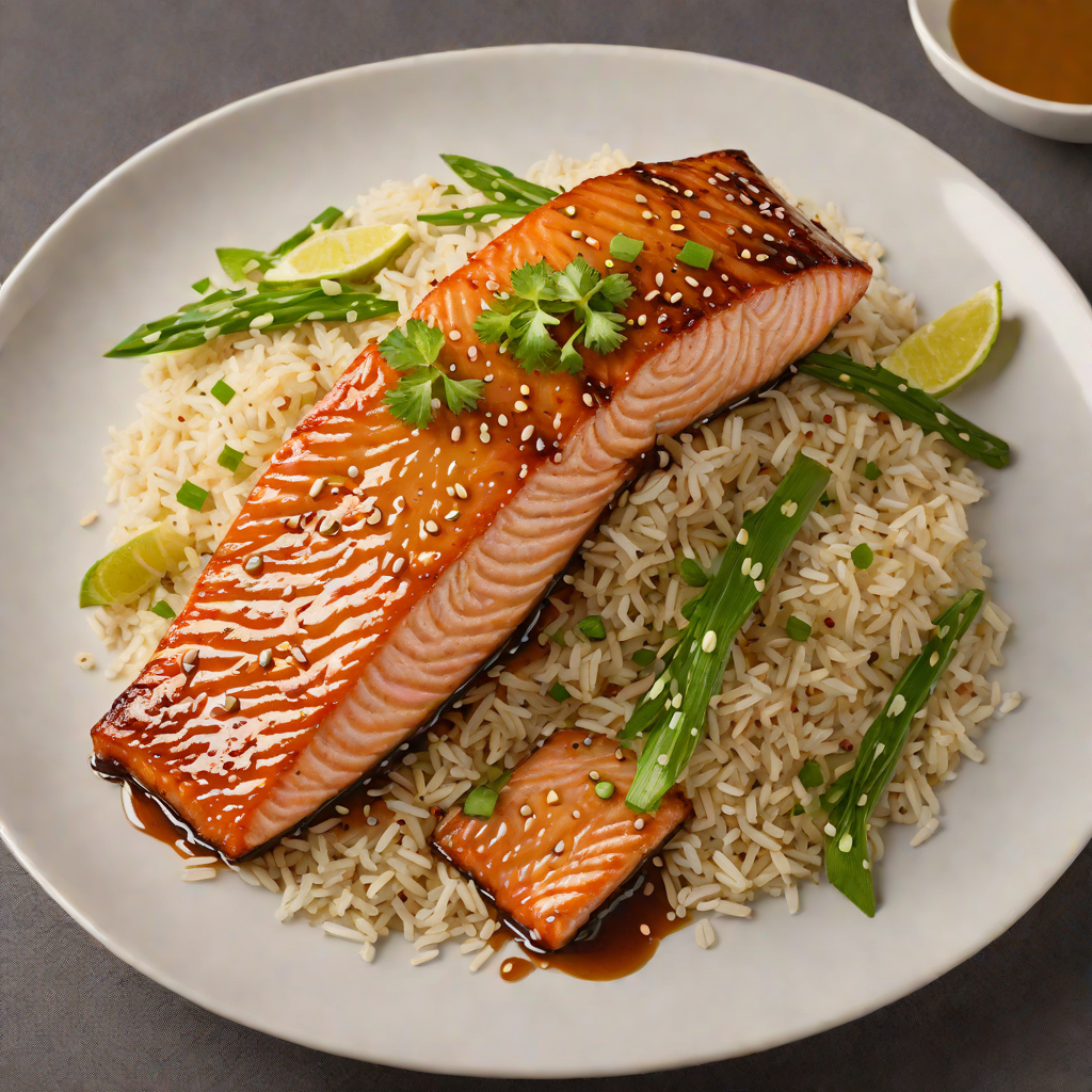 Honey-Soy Glazed Salmon with Sesame-Scented Rice
