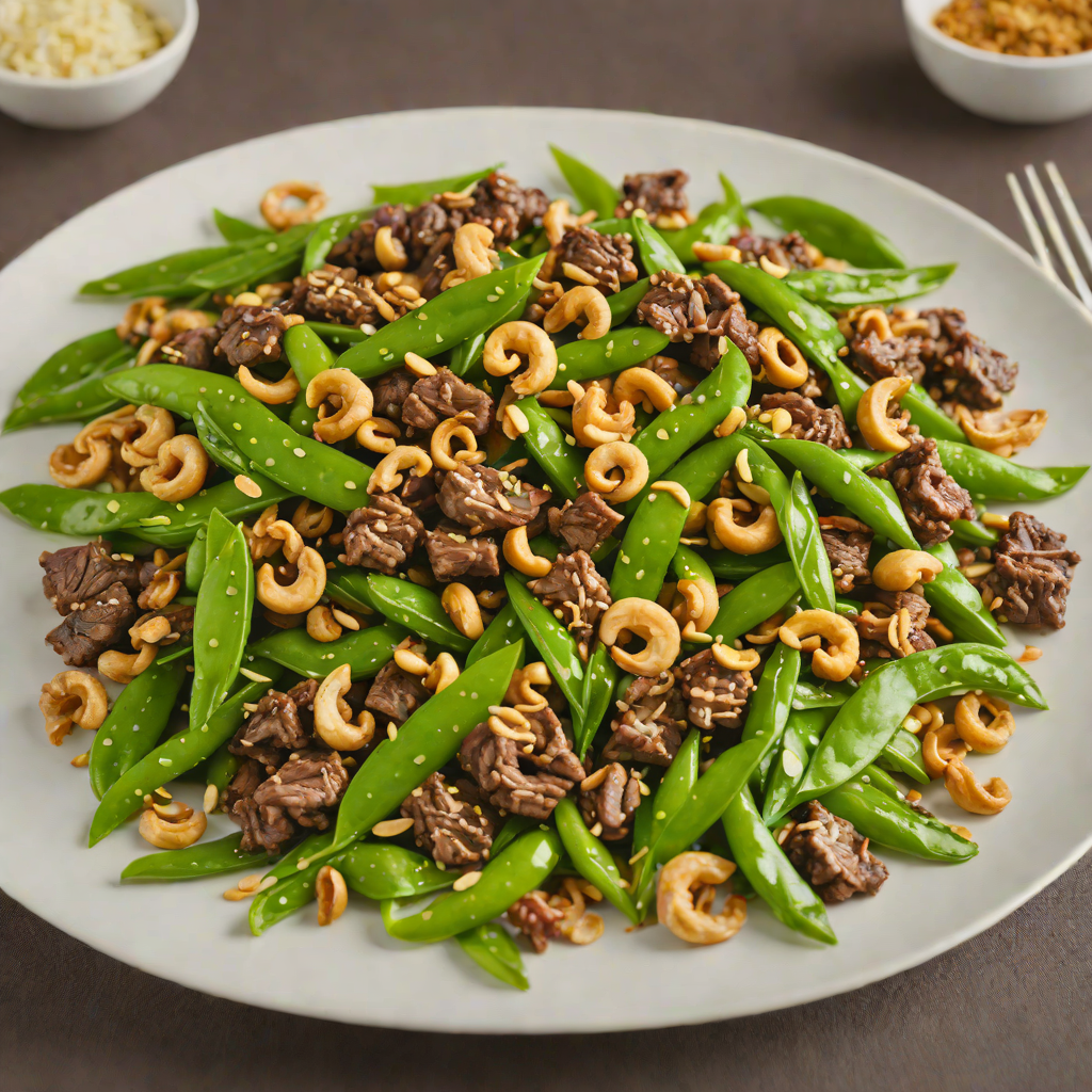 Quick Stir-Fried Beef with Ginger, Snow Peas, and Cashews