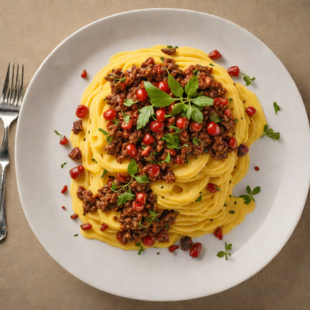Slow-Cooked Emu Ragu with Native Pepperberry and Polenta