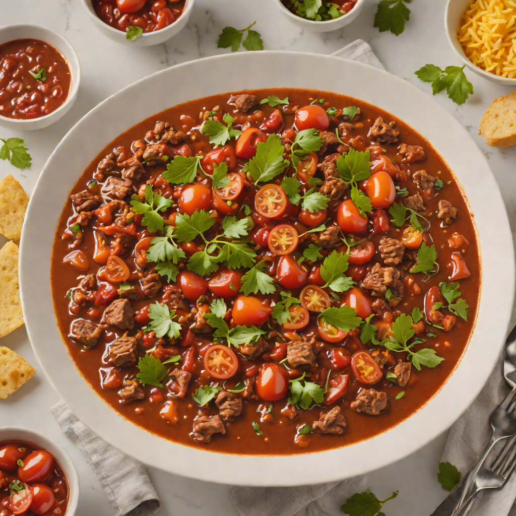 Slow-Cooked Beef Chili with Roasted Tomatoes and Chipotle