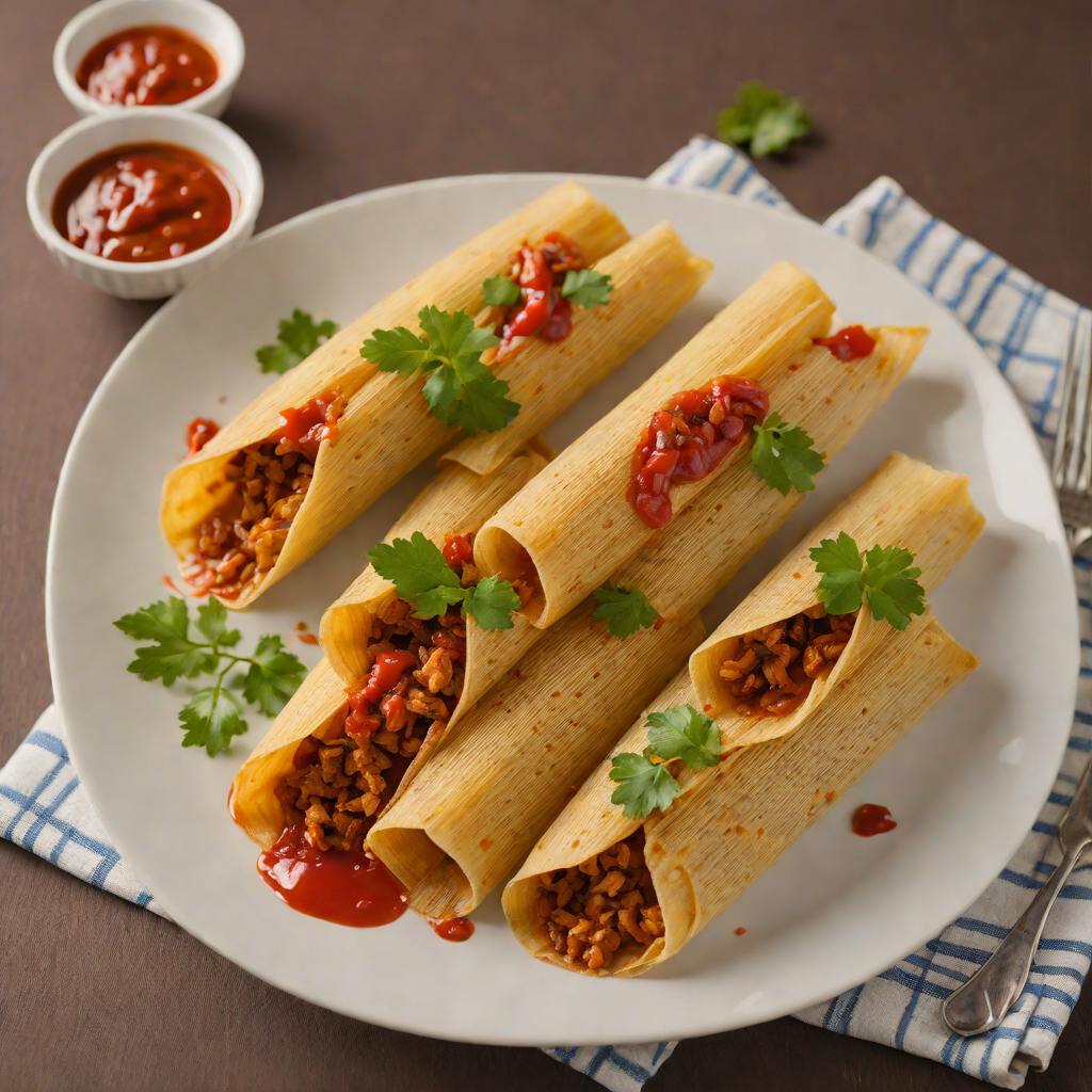 Spiced Guatemalan Pork Tamales with Tomato-Chile Sauce