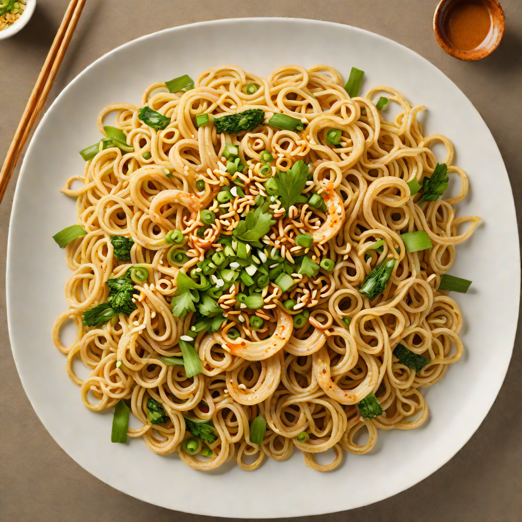 Quick Stir-Fried Udon Noodles with Garlic and Scallions