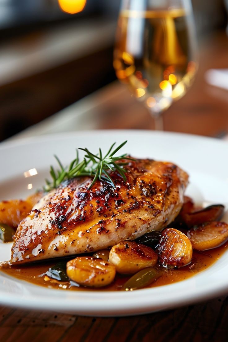 Pan-Seared Chicken with Shallot Red Wine Sauce