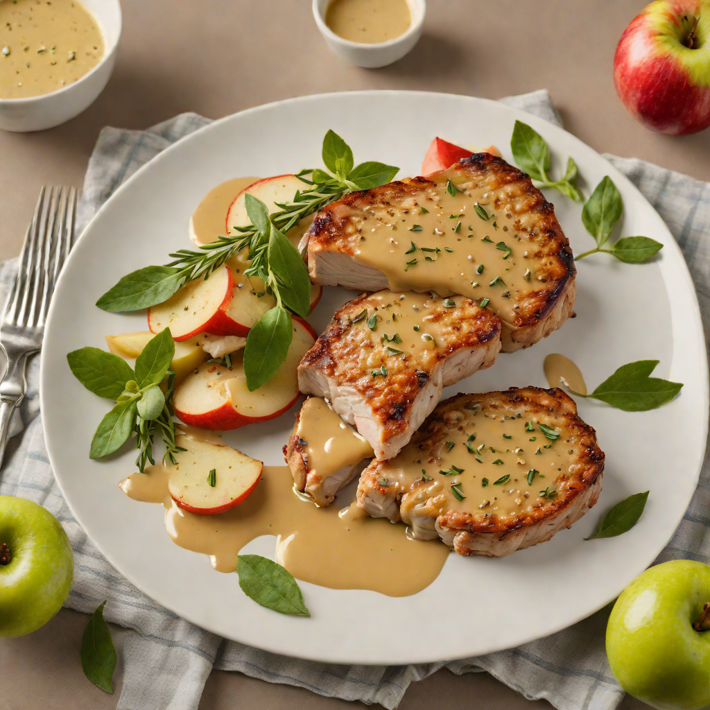 Pan-Seared Pork Chops with Apple and Sage Mustard Sauce