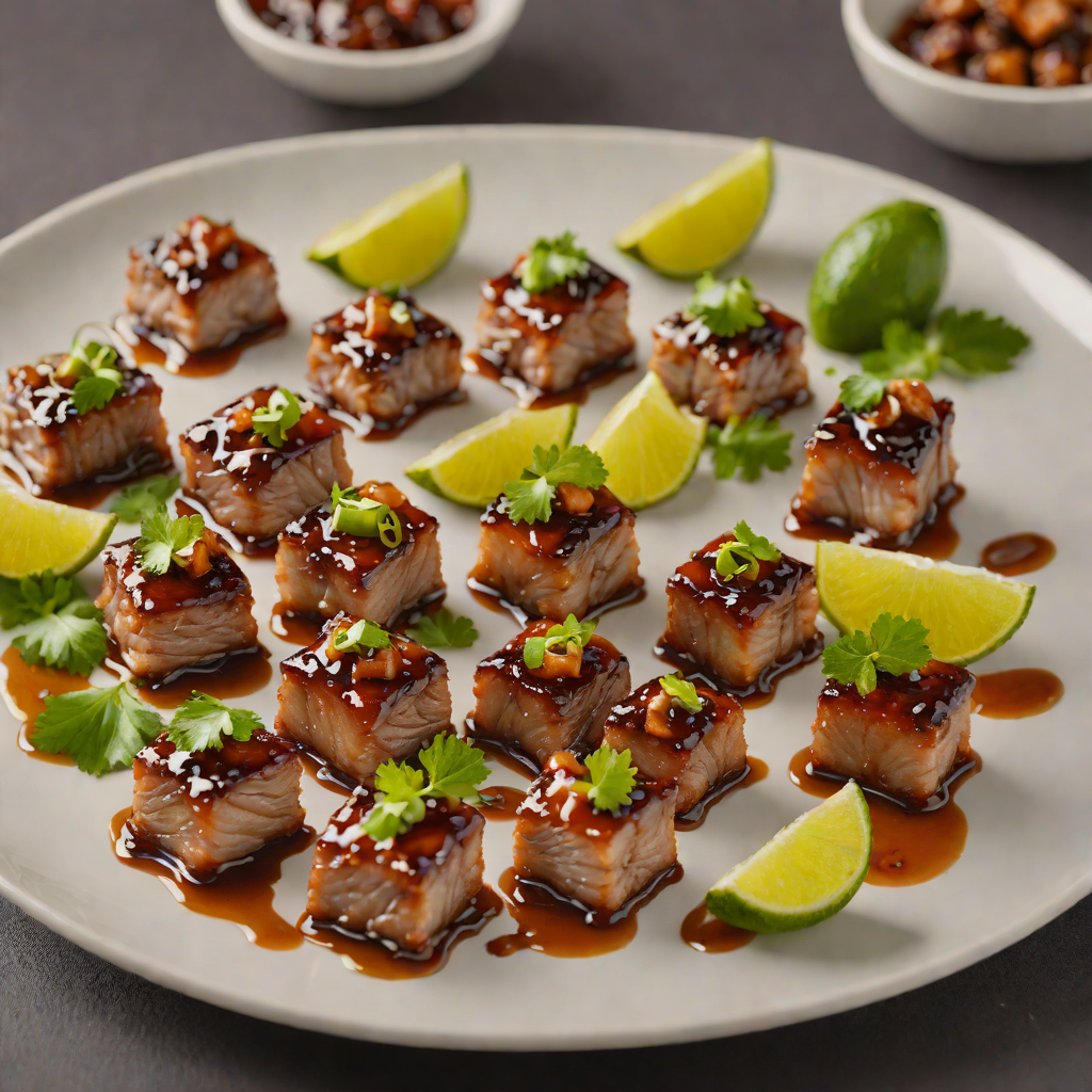 Tamarind-Glazed Pork Belly Bites with Lime