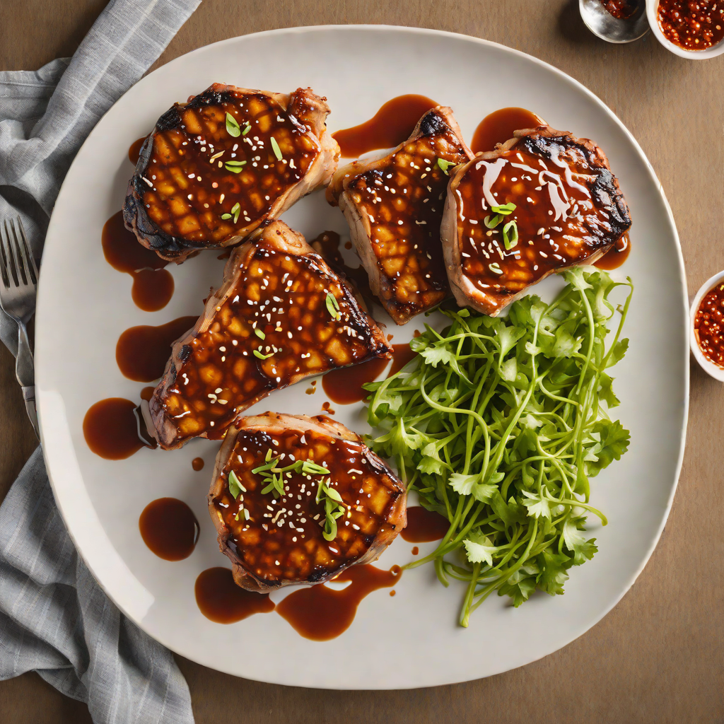 Pan-Seared Korean Spiced Pork Chops with Gochujang Glaze