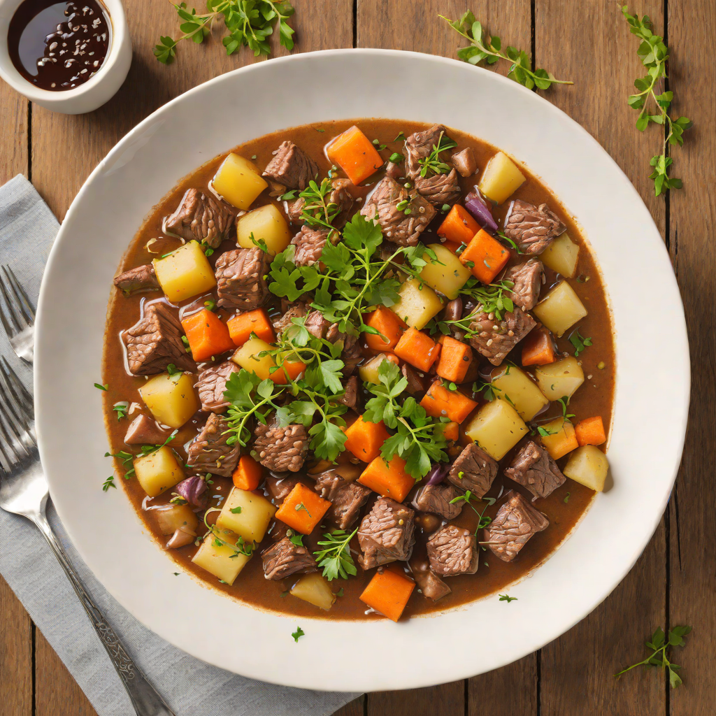 Slow-Cooked Wattleseed Beef Stew with Root Vegetables