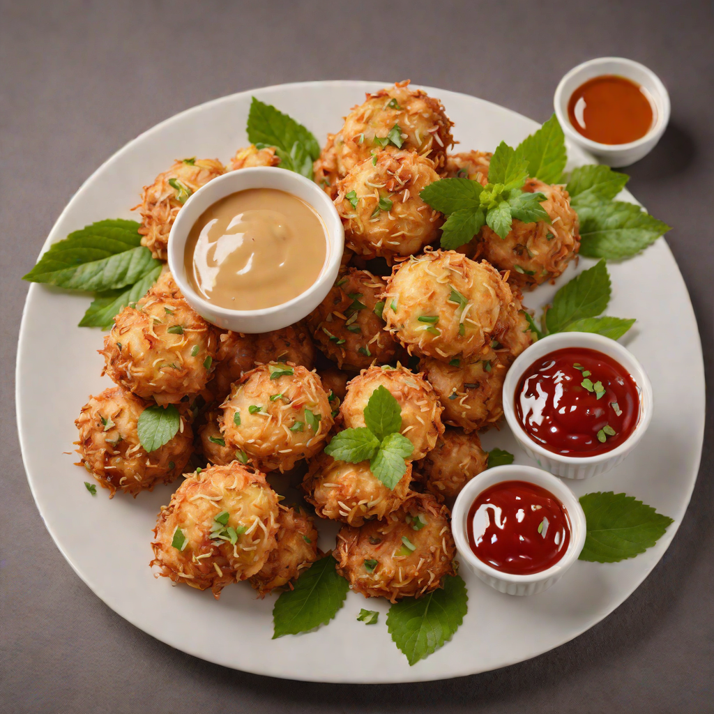 Cassava and Coconut Fritters with Spicy Dipping Sauce