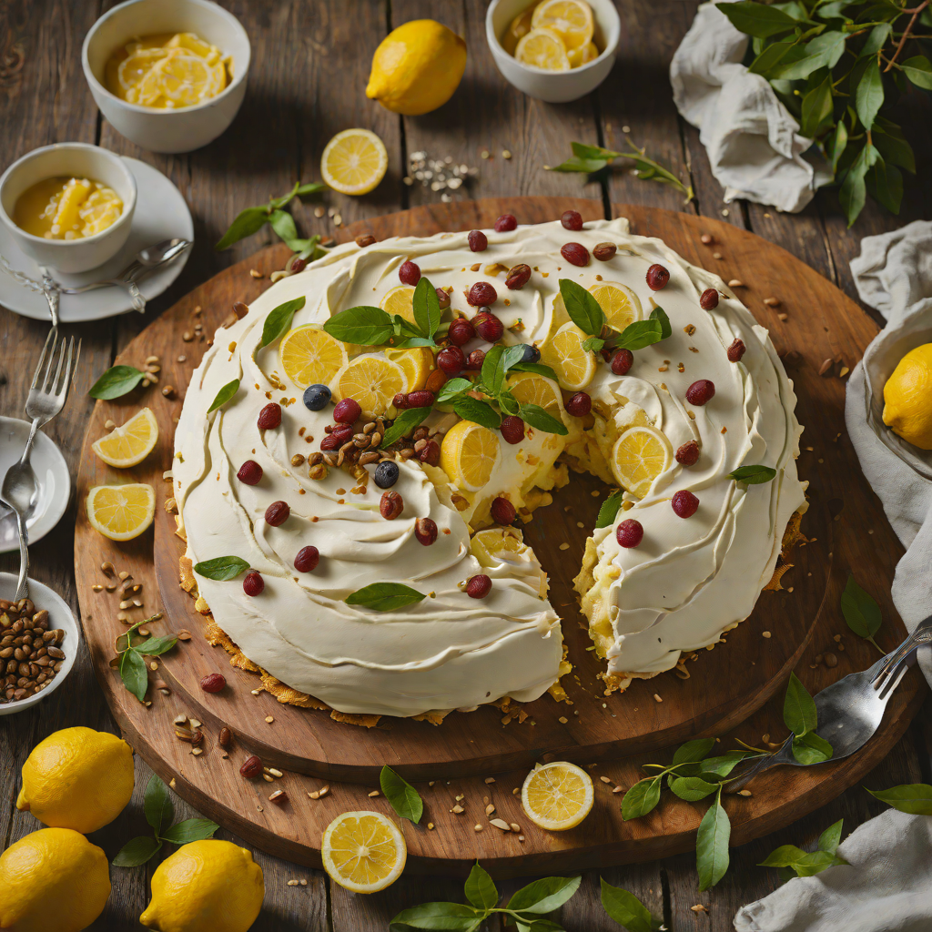 Golden Wattleseed and Lemon Myrtle Pavlova