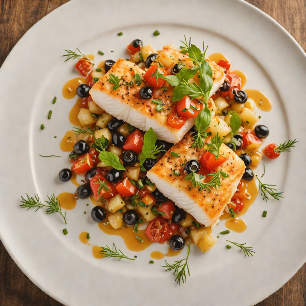 Sautéed Cod with Tomato and Olive Ragout