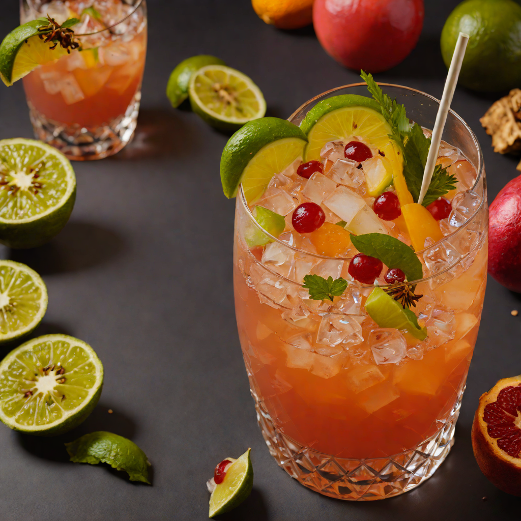 Tiki-Inspired Tropical Fruit Punch with Spiced Rum