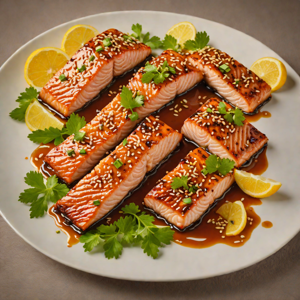 Half-Cooked Sesame Soy Glazed Salmon Fillets