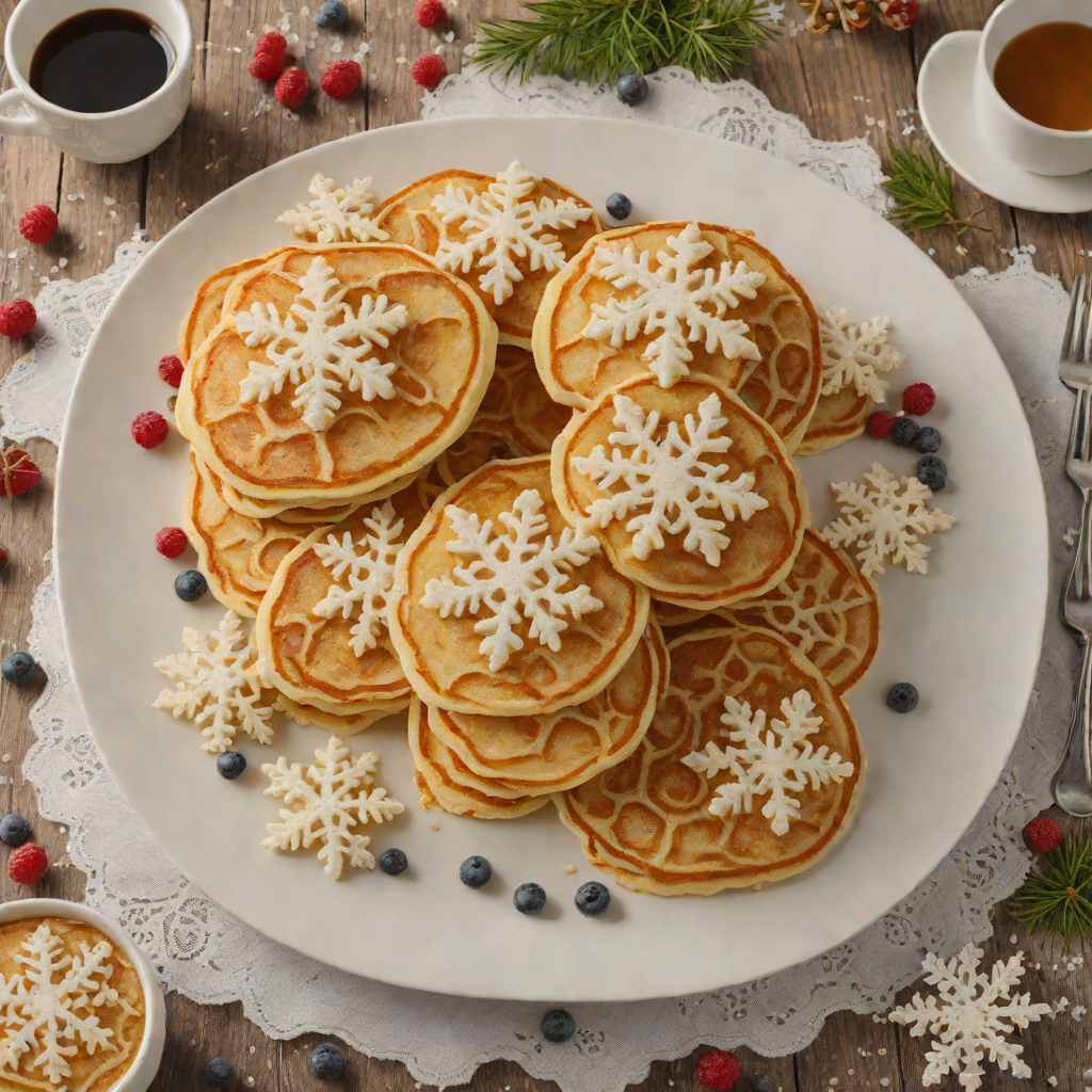 Arendelle-Inspired Snowflake Vanilla Pancakes