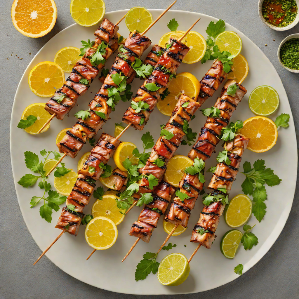 Grilled Citrus-Glazed Pork Skewers with Chimichurri