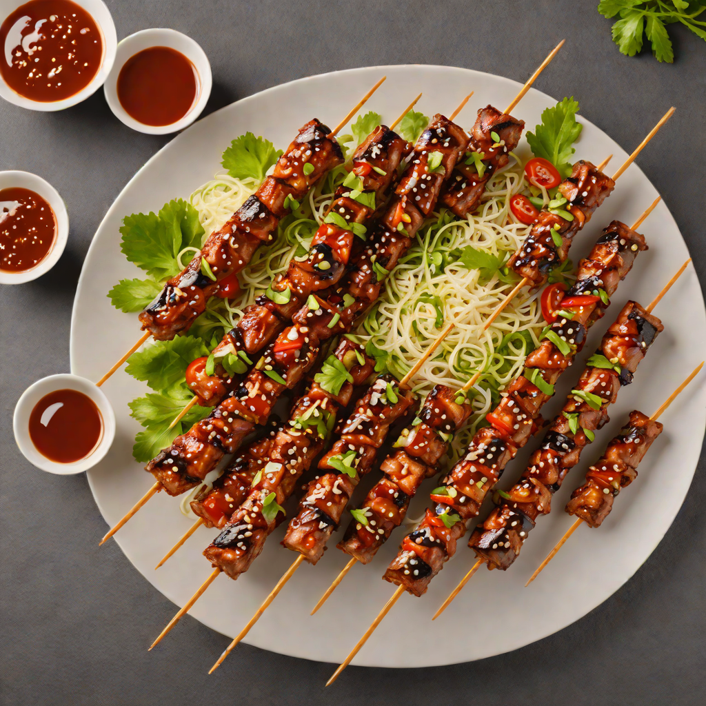 Grilled Korean-Style Pork Skewers with Gochujang Glaze