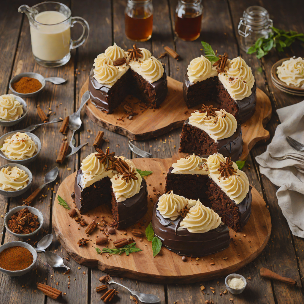 Spiced Rum Molasses Chocolate Cake with Rum Buttercream