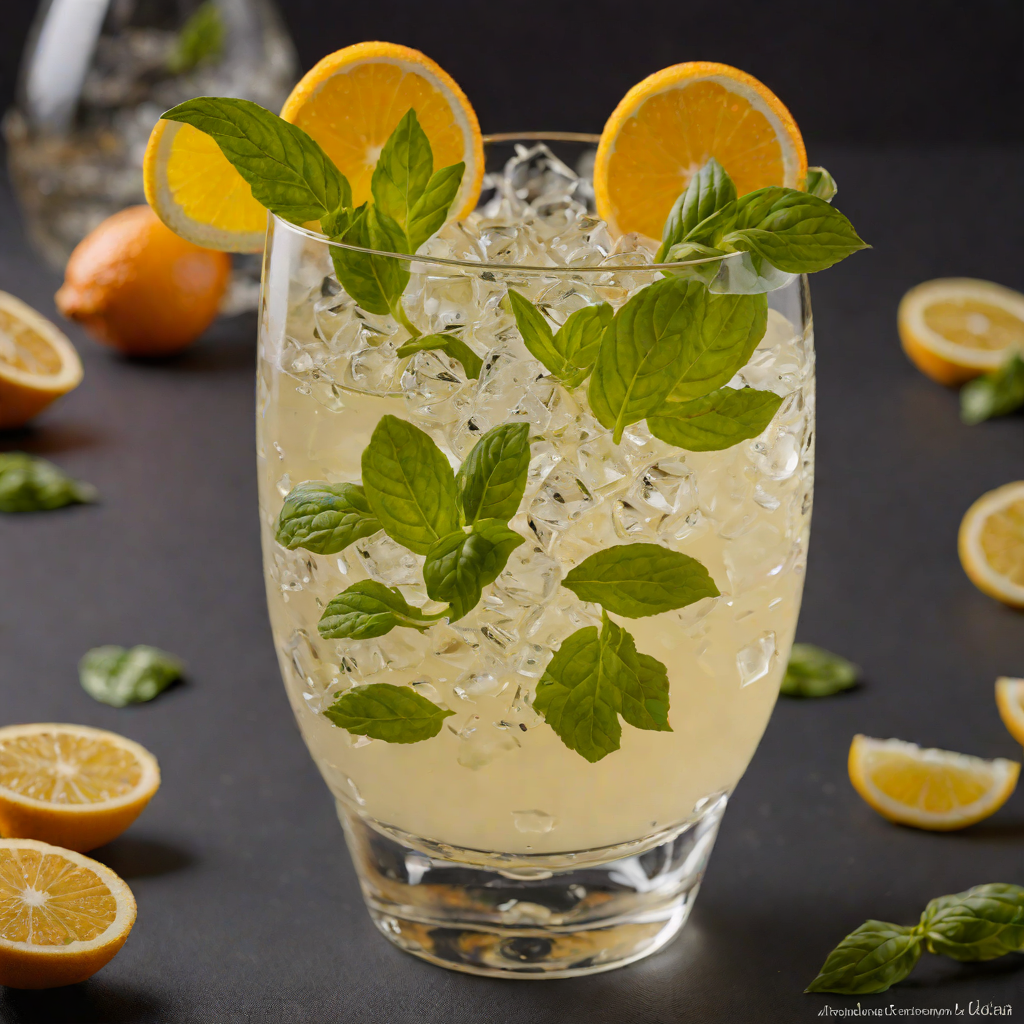 Citrus-Basil Gin Fizz Cocktail