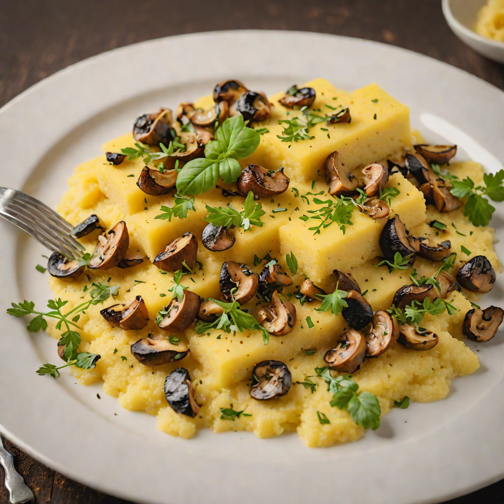 Rustic Italian Oven-Baked Polenta with Mushrooms and Parmesan