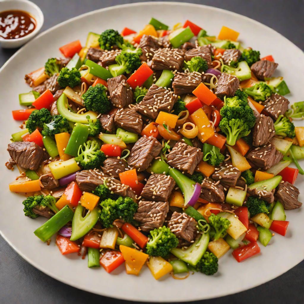 Asian Stir-Fry with Garlic-Ginger Beef and Mixed Vegetables