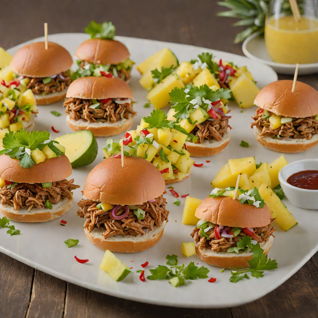 Spiced Tiki-Style Pulled Pork Sliders with Pineapple Salsa