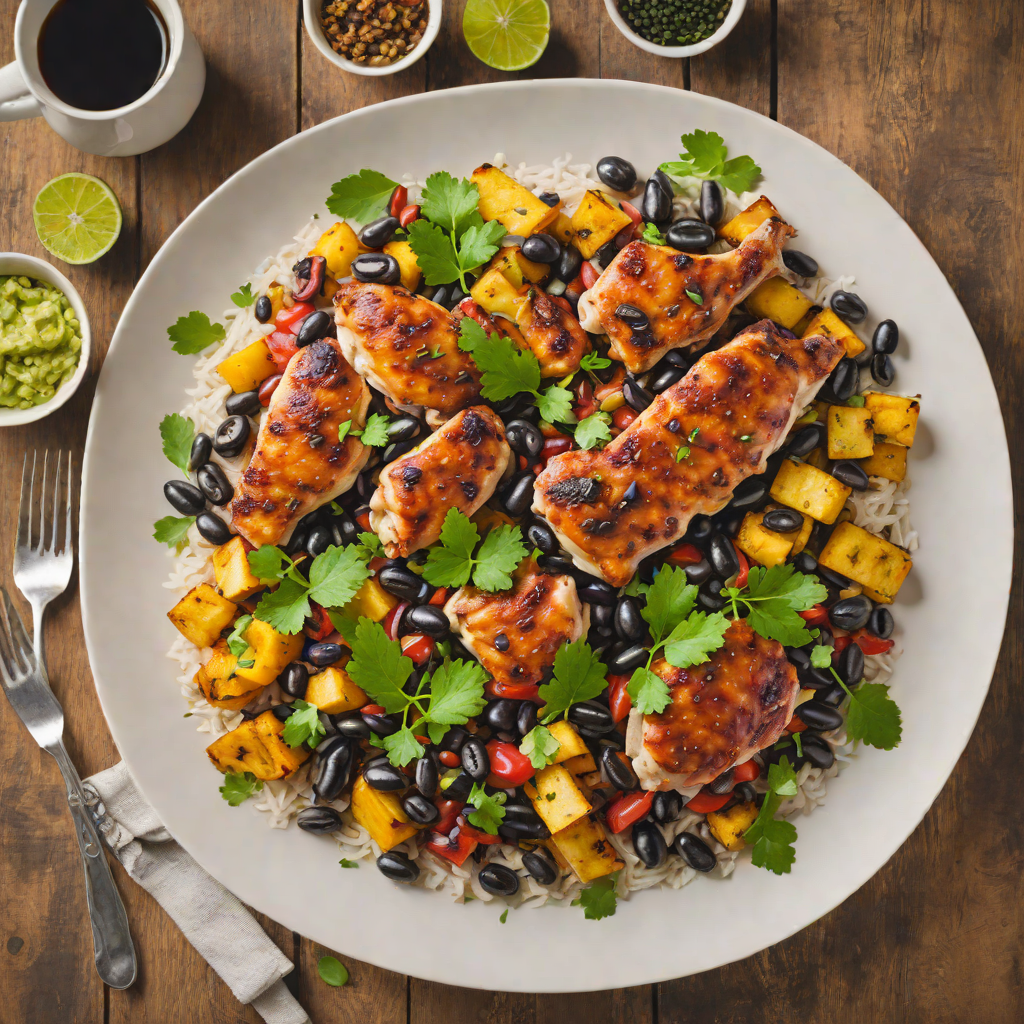 Caribbean Style One-Pot Chicken with Plantains and Black Beans