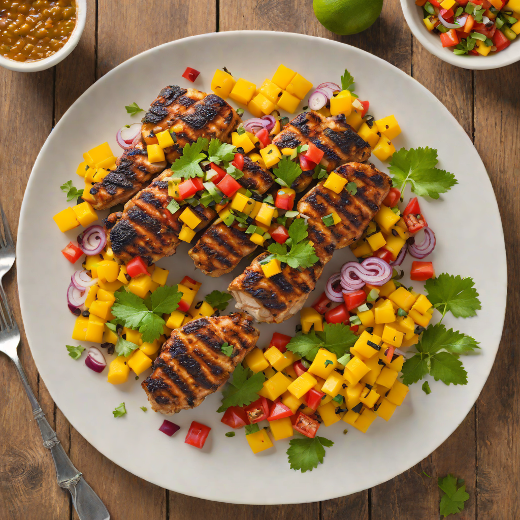 Grilled Jerk-Spiced Chicken with Caribbean Mango Salsa