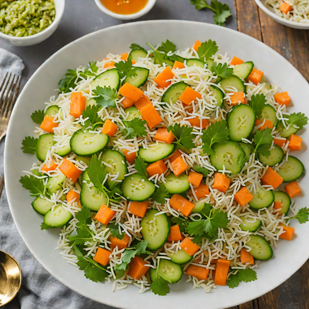 Tangy Pickled Cucumber and Carrot Salad with Rice Vinegar