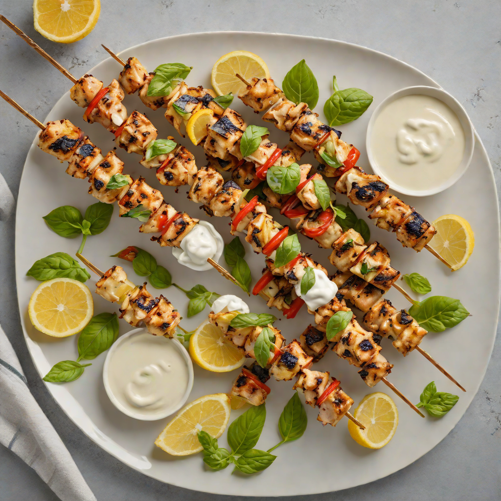 Lemon-Basil Chicken Skewers with Tangy Yogurt Marinade