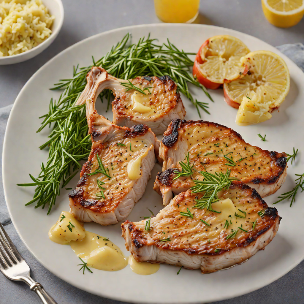 Oven-Roasted Pork Chops with Garlic Rosemary Butter