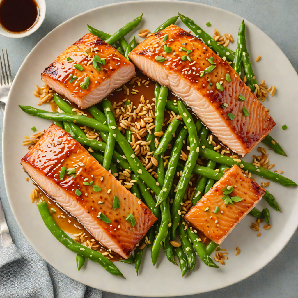 Sheet Pan Miso-Glazed Salmon with Sesame Green Beans